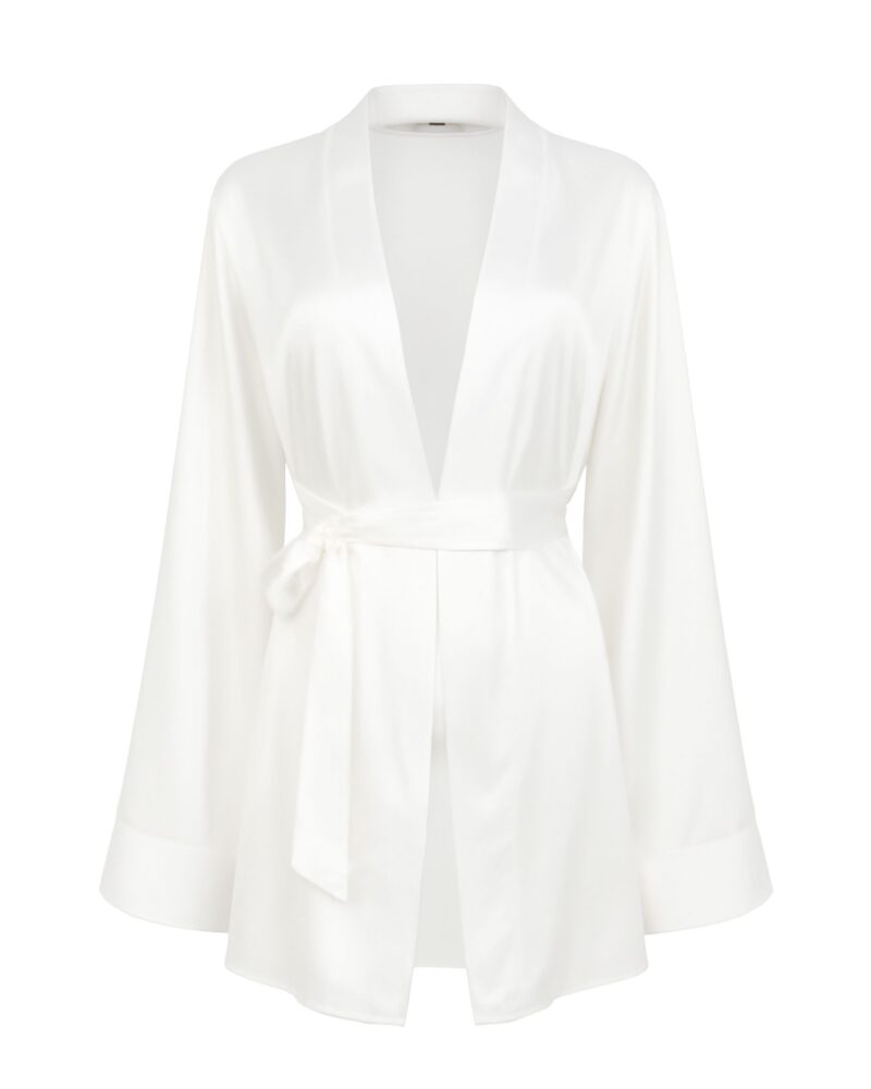 Kimono jedwabne Sophia- ecru