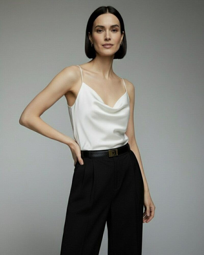 Jedwabny top MARGOT- ecru