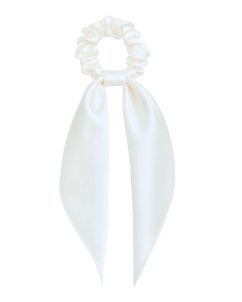 Jedwabna gumka bunny - ecru