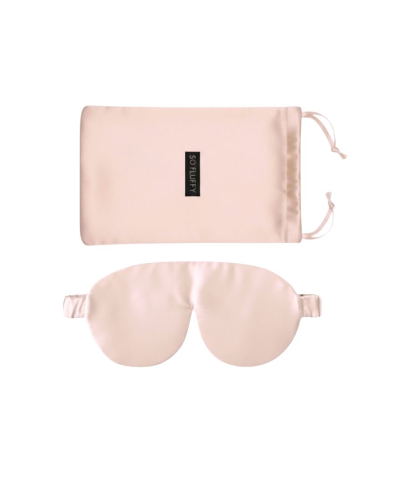 Jedwabna maska na oczy – pudrowy róż