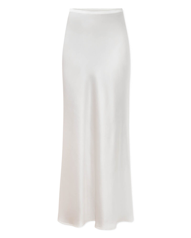 Jedwabna spódnica Flores - ecru