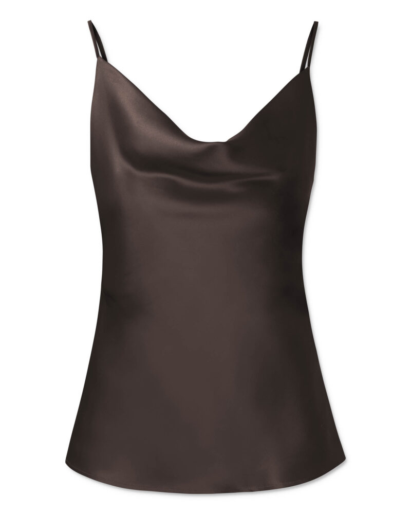 Jedwabny top MARGOT- dark chocolate