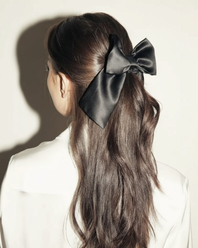 Jedwabna kokarda - czarna