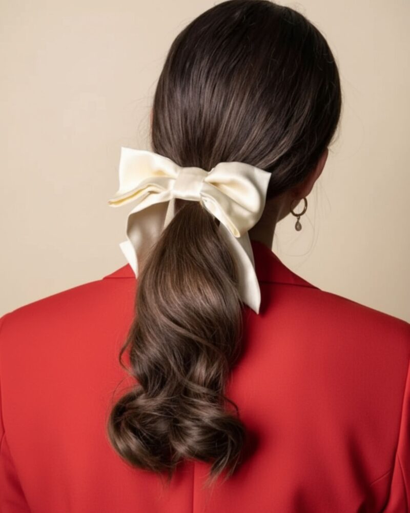 Jedwabna kokarda - cream