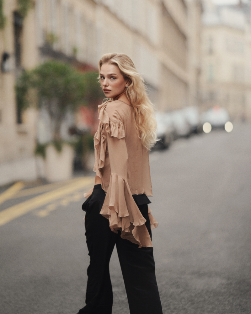 Bluzka z jedwabnej żorżety Chloe