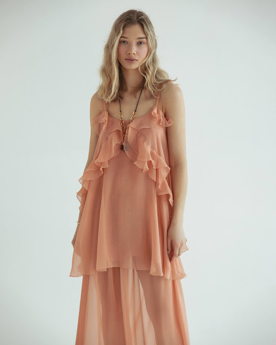 Jedwabna sukienka z żorżety Caprice