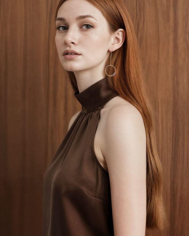 Jedwabna bluzka Charlie - dark chocolate