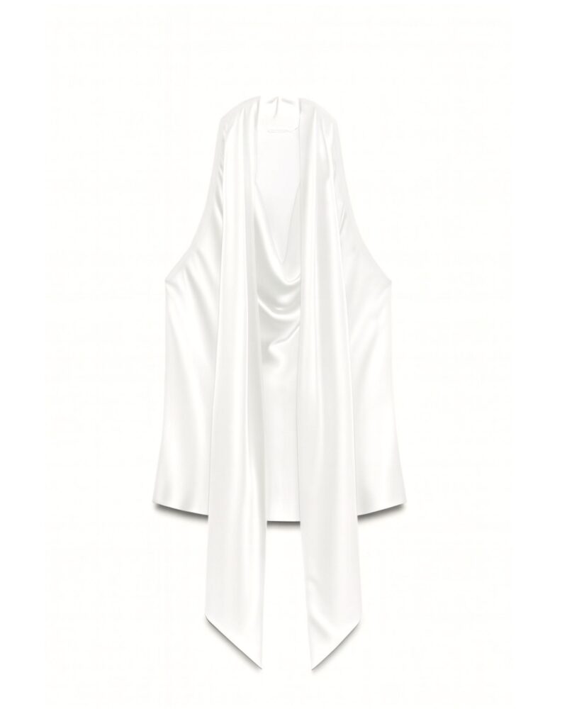 Jedwabna bluzka z szarfą Elia - ecru