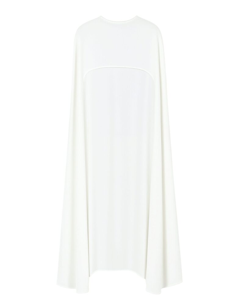 Długa peleryna z jedwabnej żorżety - ecru