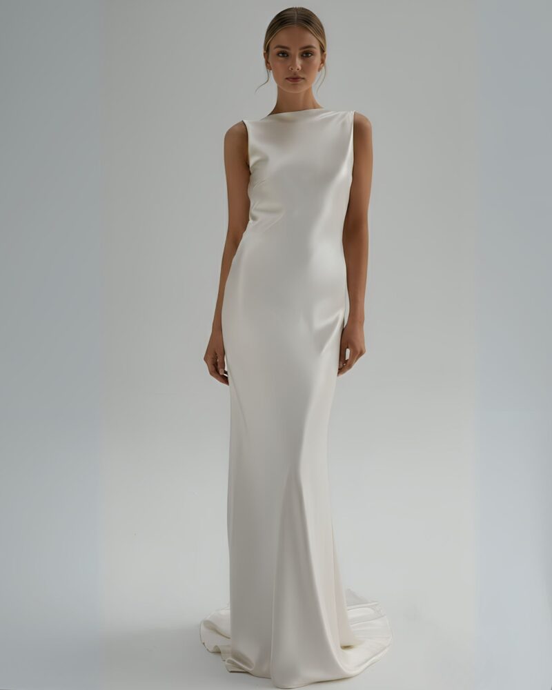 Jedwabna suknia EVA – szyta na miarę