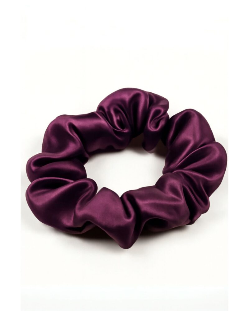 Jedwabna gumka midi - śliwka