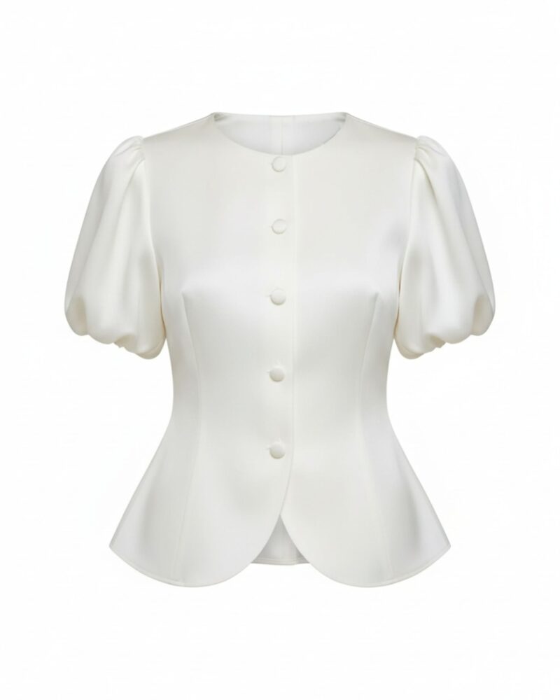 Jedwabny żakiet Lou- ecru