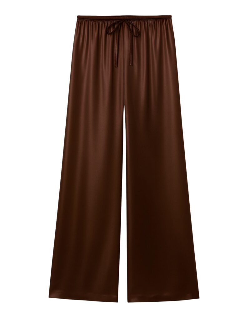 Jedwabne spodnie palazzo - chocolate